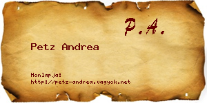 Petz Andrea névjegykártya